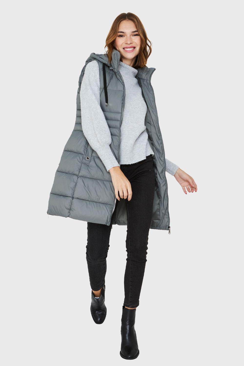 Parka Sin Mangas Gris Nicopoly-1
