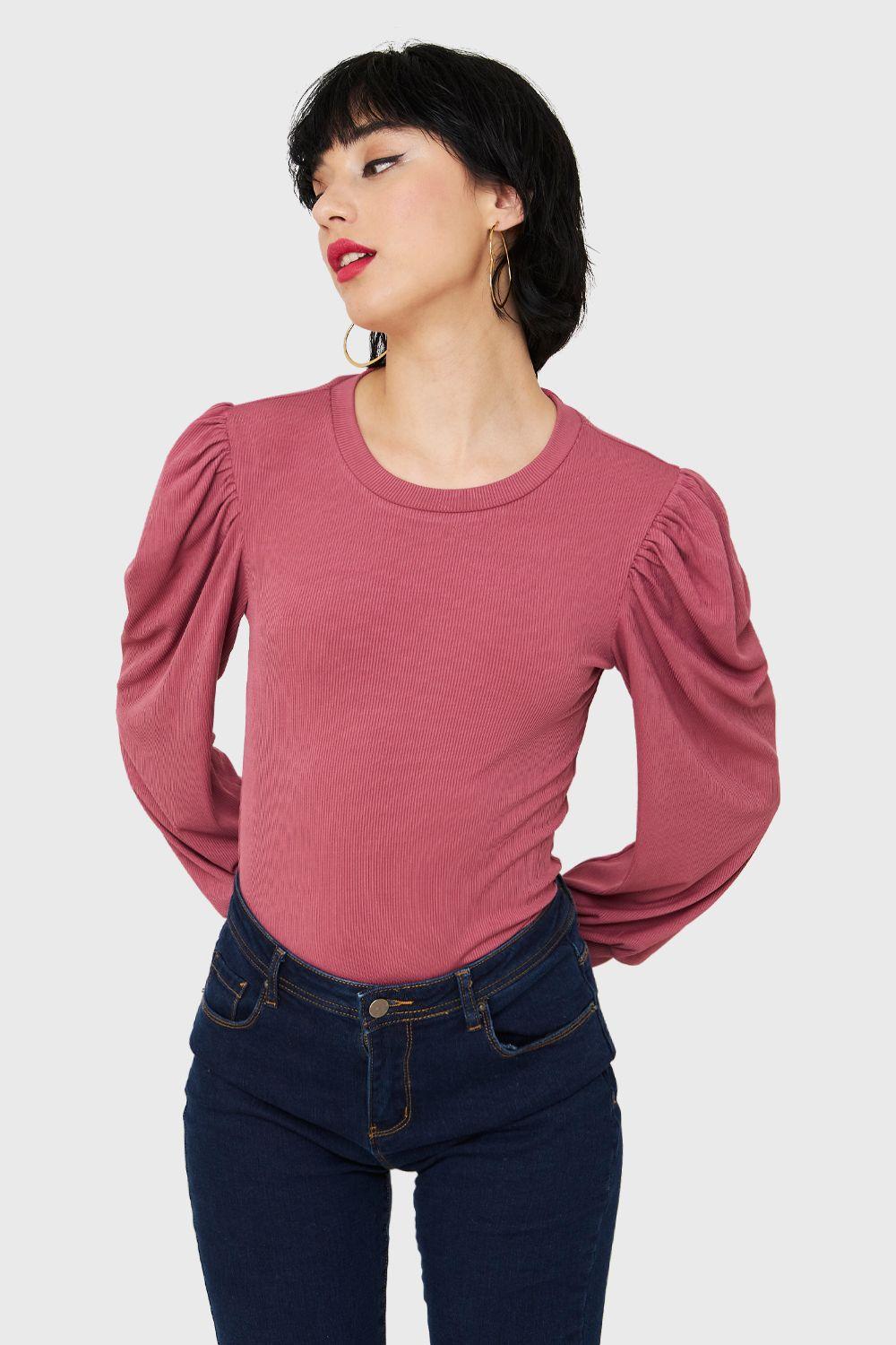 Polera Acanalada Princesa Rosado Nicopoly-4