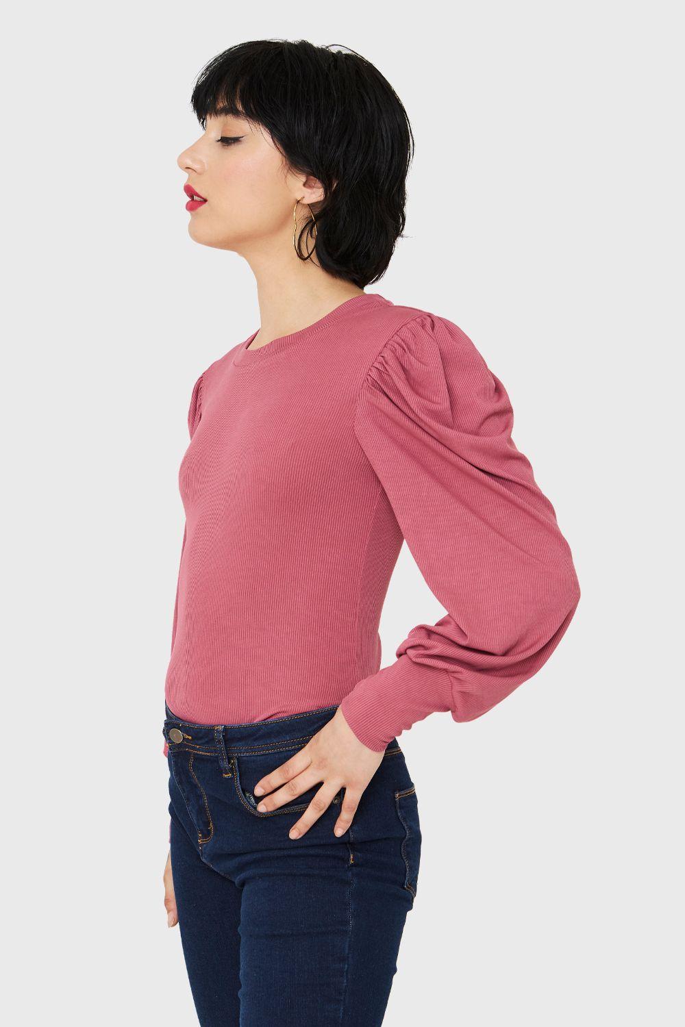 Polera Acanalada Princesa Rosado Nicopoly-2
