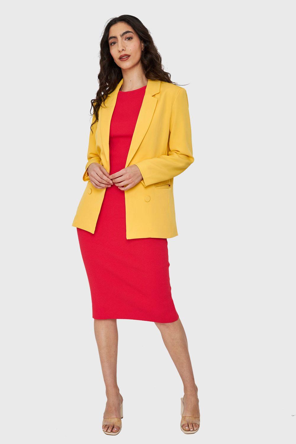Blazer Botones Decorativos Amarillo Nicopoly-1