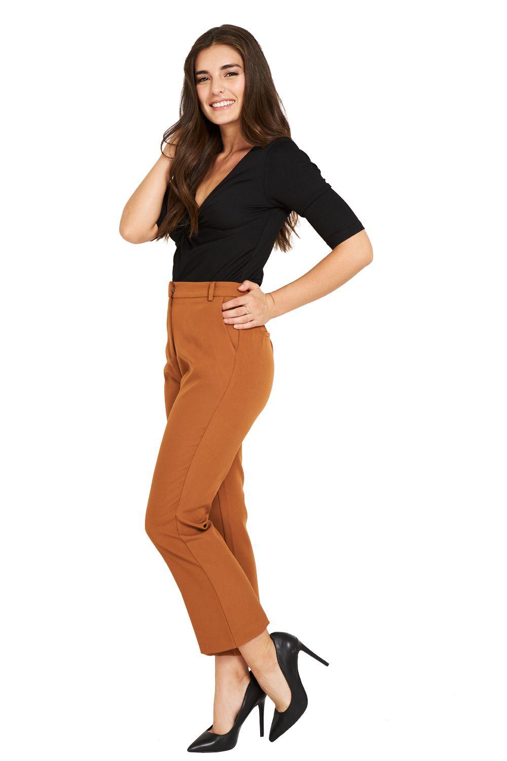 Pantalón Formal Bolsillos Camel Nicopoly-1