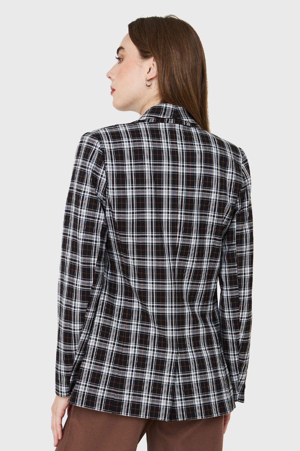 Blazer Escocés Negro Nicopoly-3