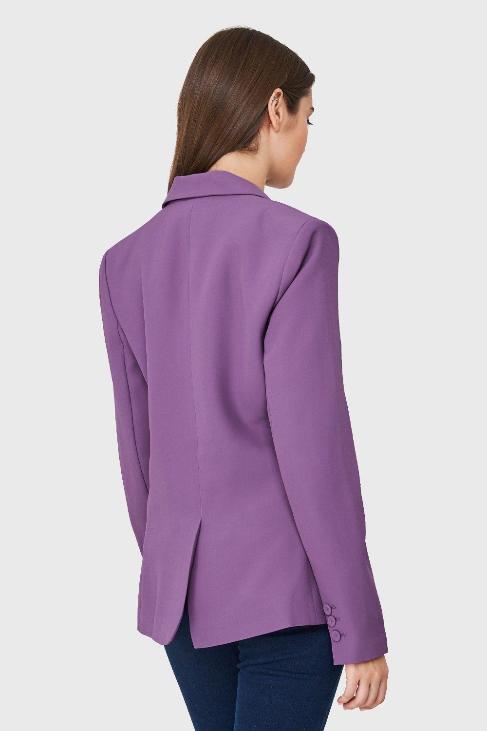 Blazer Bolsillos Con Solapas Violeta Nicopoly-3