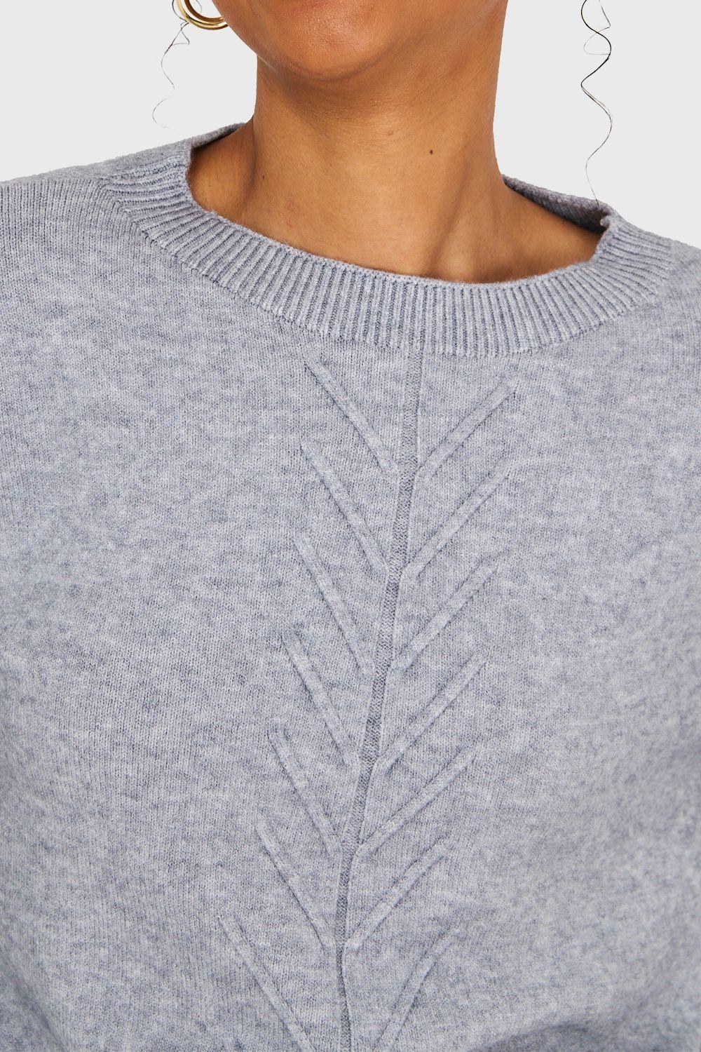 Sweater Diseños Espigas Gris Nicopoly-5