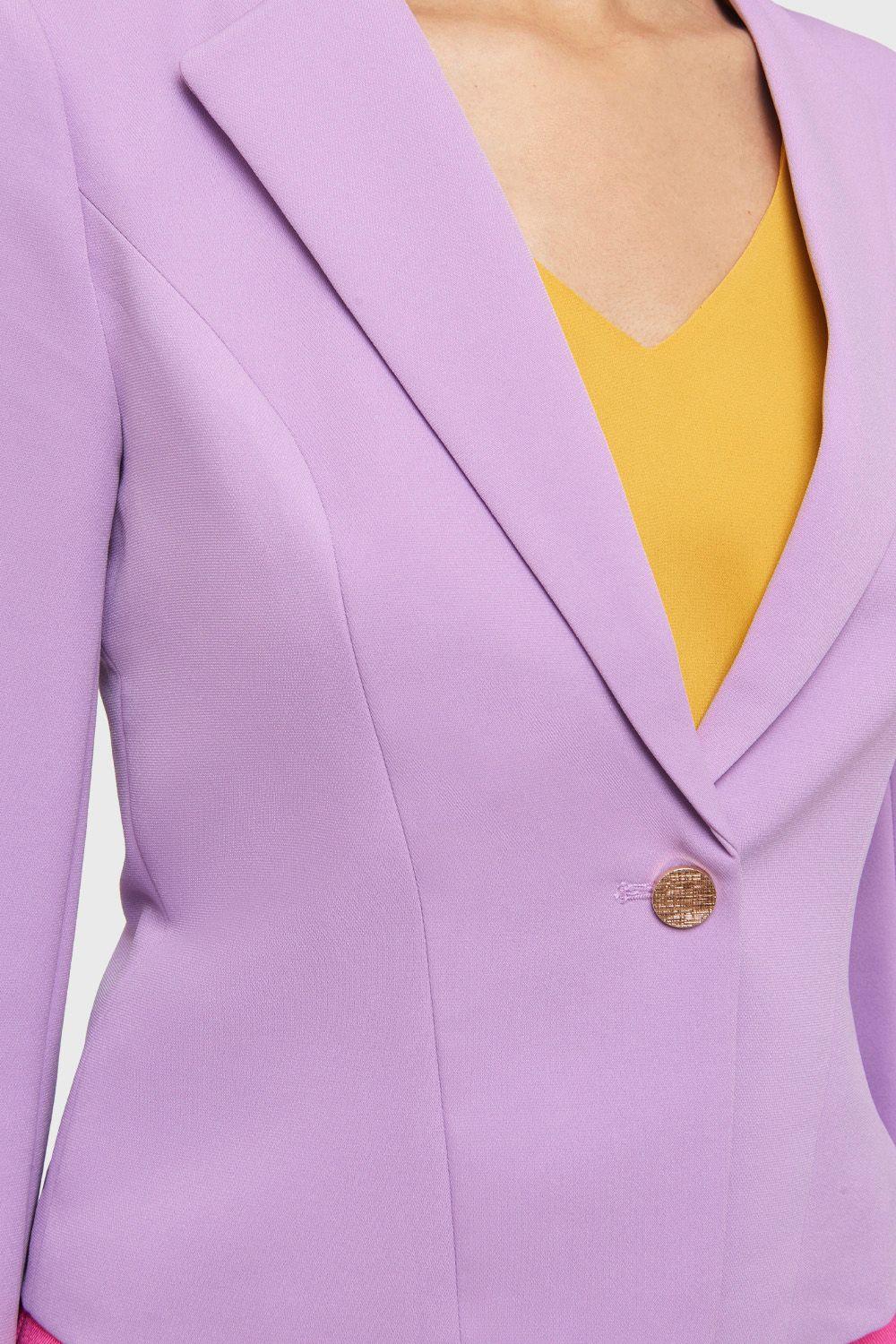 Blazer Corto Botón Dorado Lila Nicopoly-5
