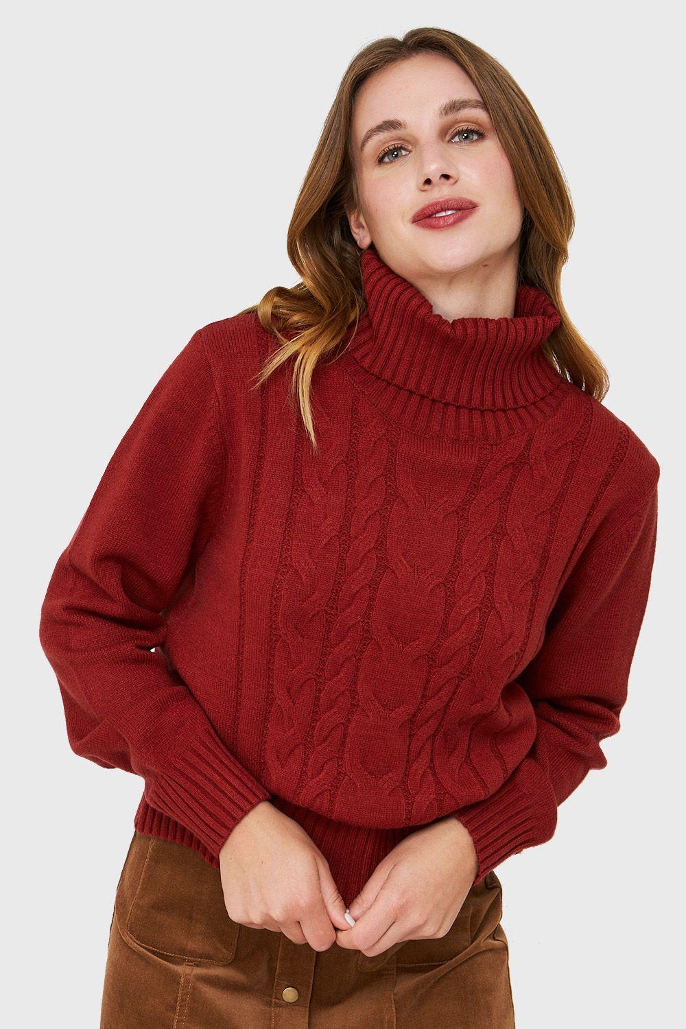 Sweater Tipo Cadeneta Terracota Nicopoly-0