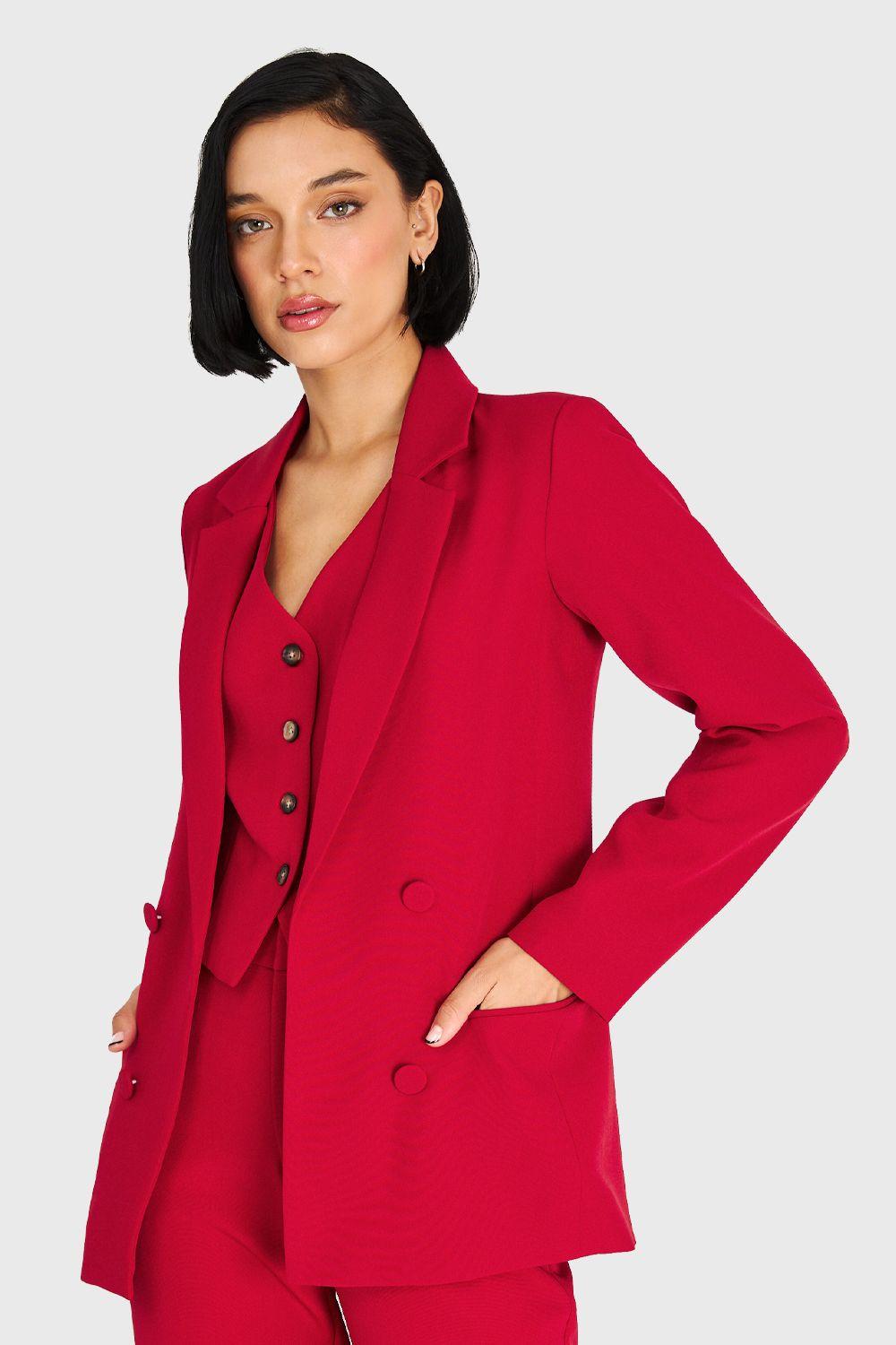 Blazer Básico De Tope Rojo Nicopoly-0