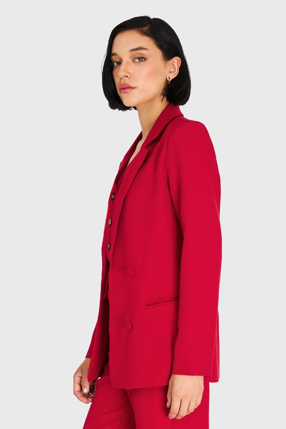 Blazer Básico De Tope Rojo Nicopoly-2