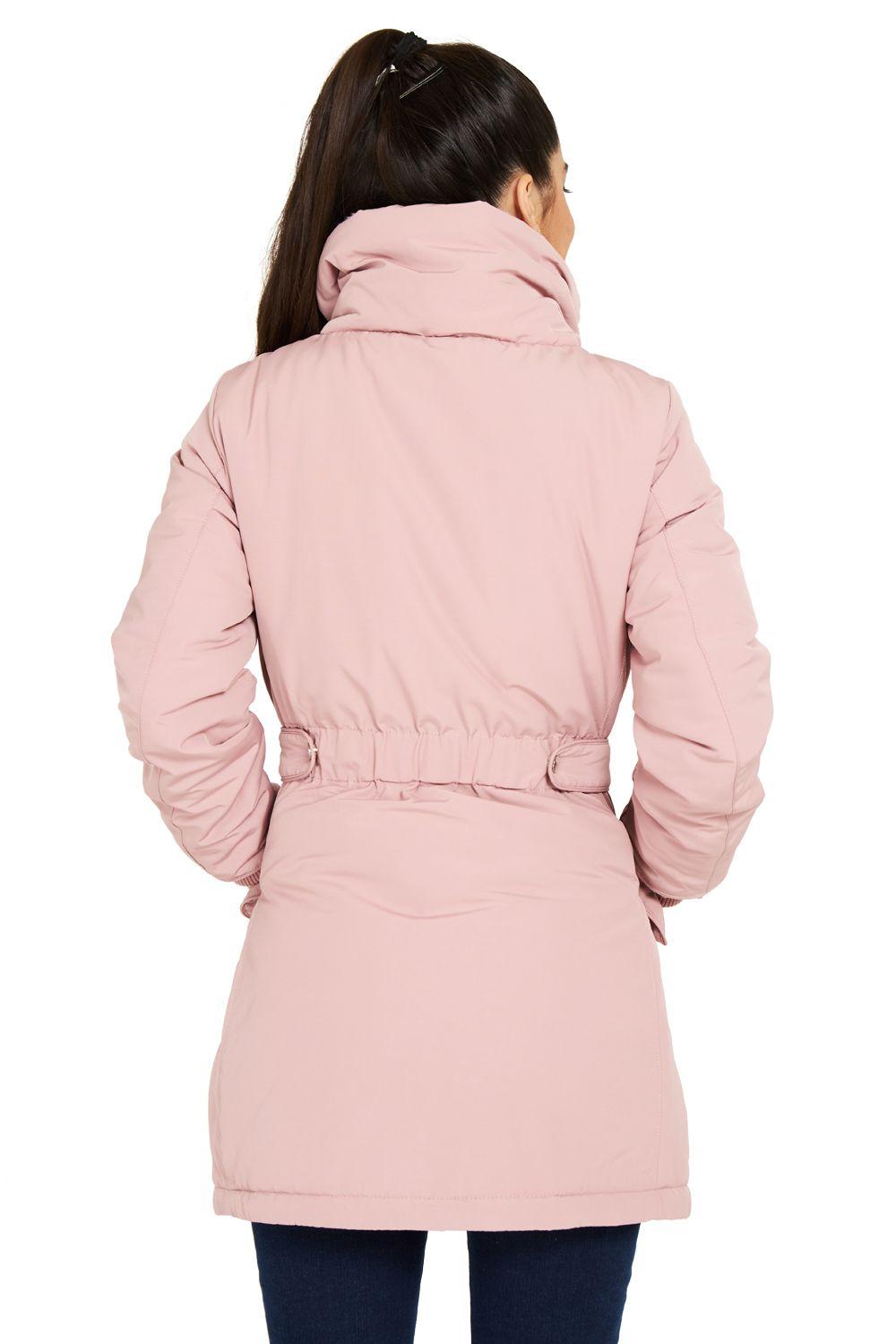 Parka Entallada Cuello Alto Rosado Nicopoly-3