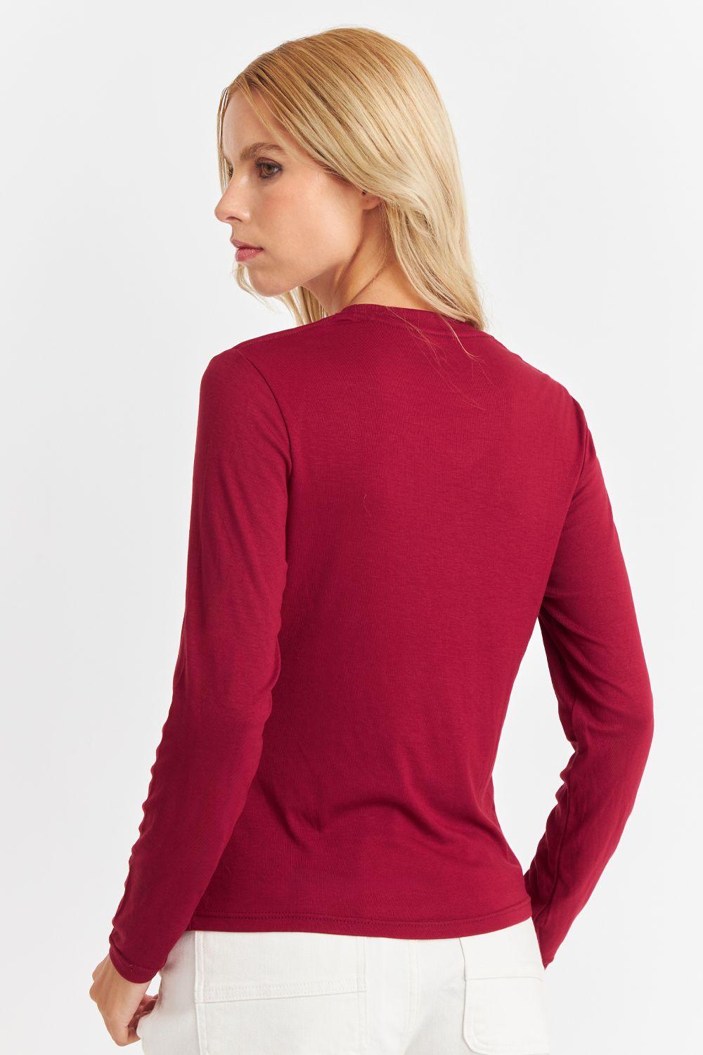 Polera Cuello Redondo Burdeo Nicopoly-3