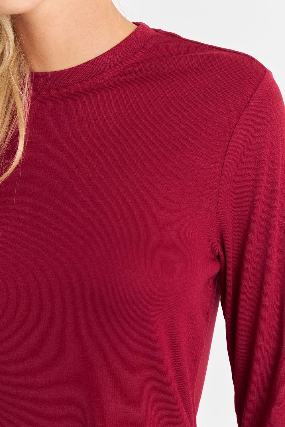 Polera Cuello Redondo Burdeo Nicopoly-5
