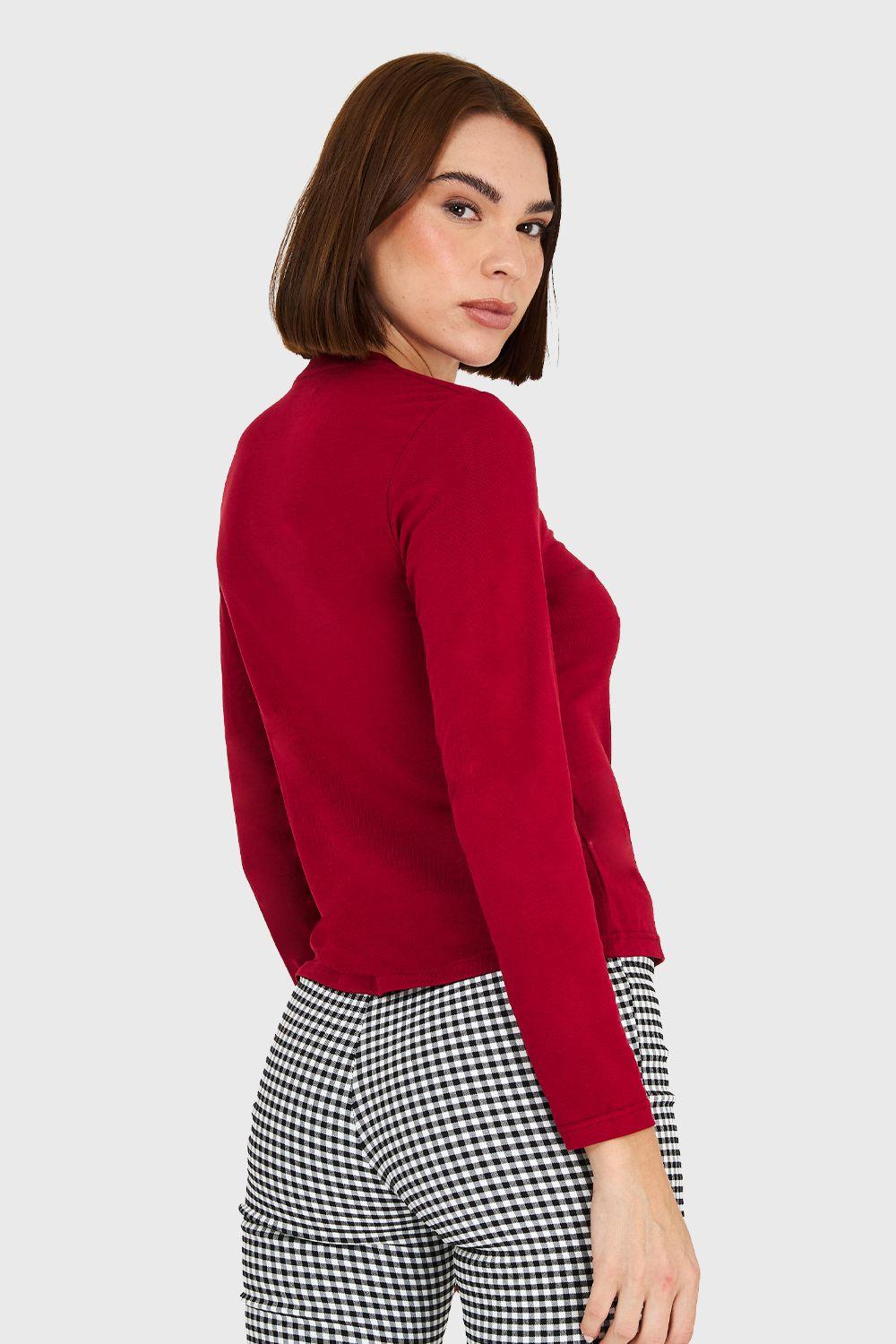 Polera Cuello Redondo Burdeo Nicopoly-3