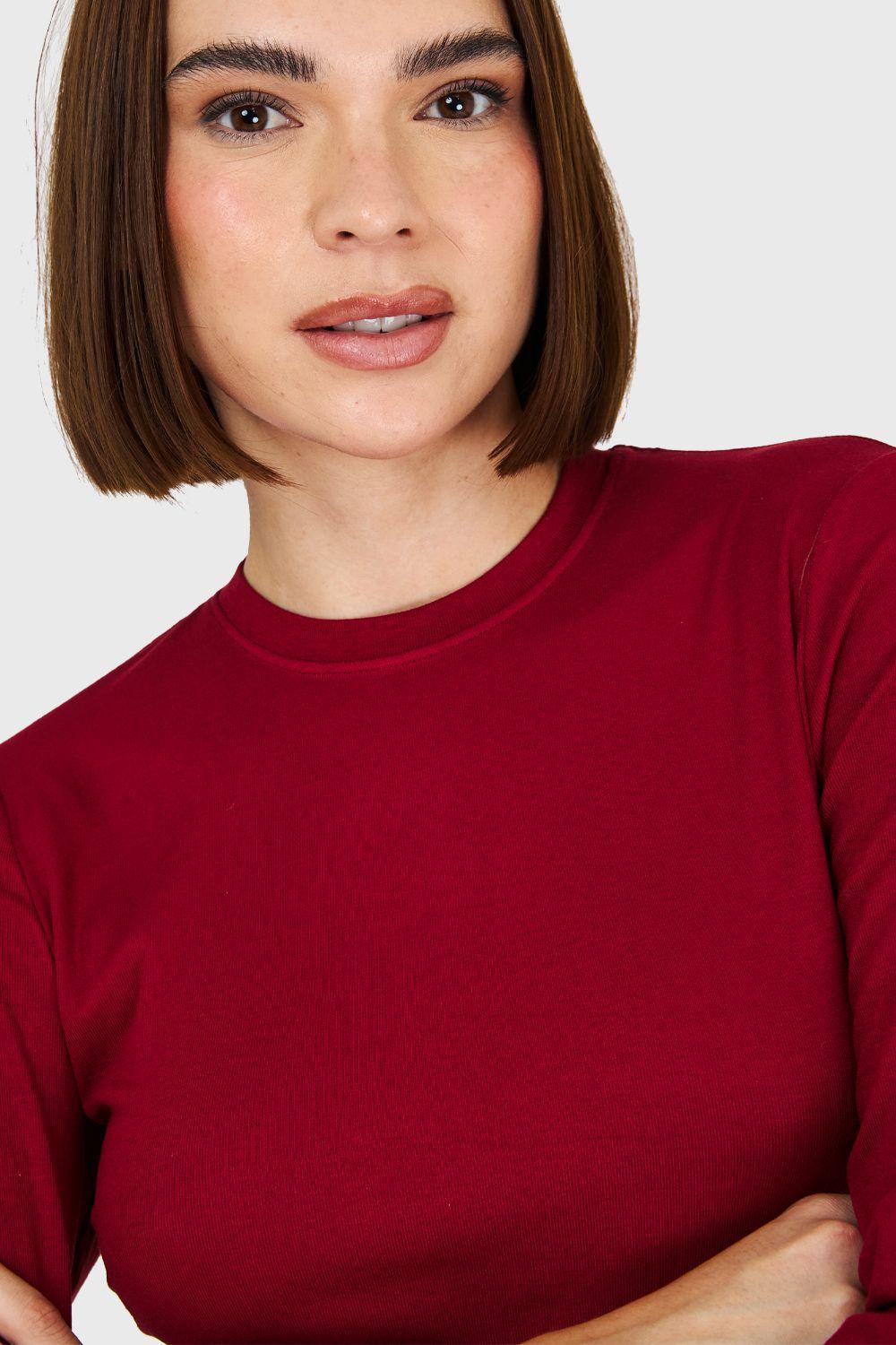 Polera Cuello Redondo Burdeo Nicopoly-5
