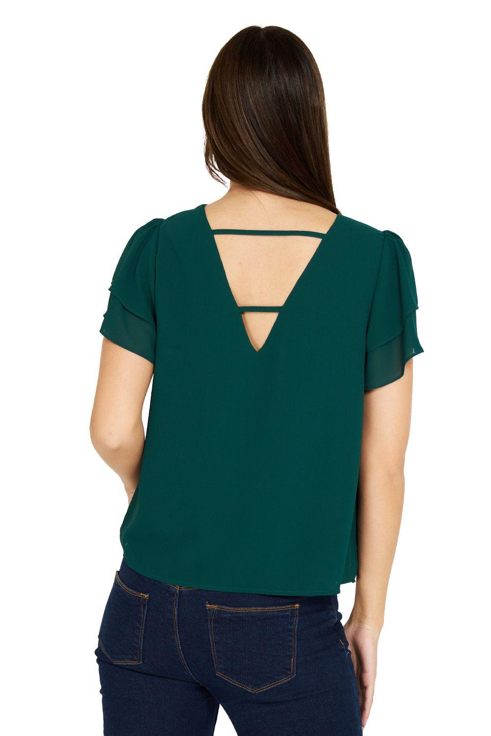 Blusa Vuelos Básica  Verde Nicopoly-3