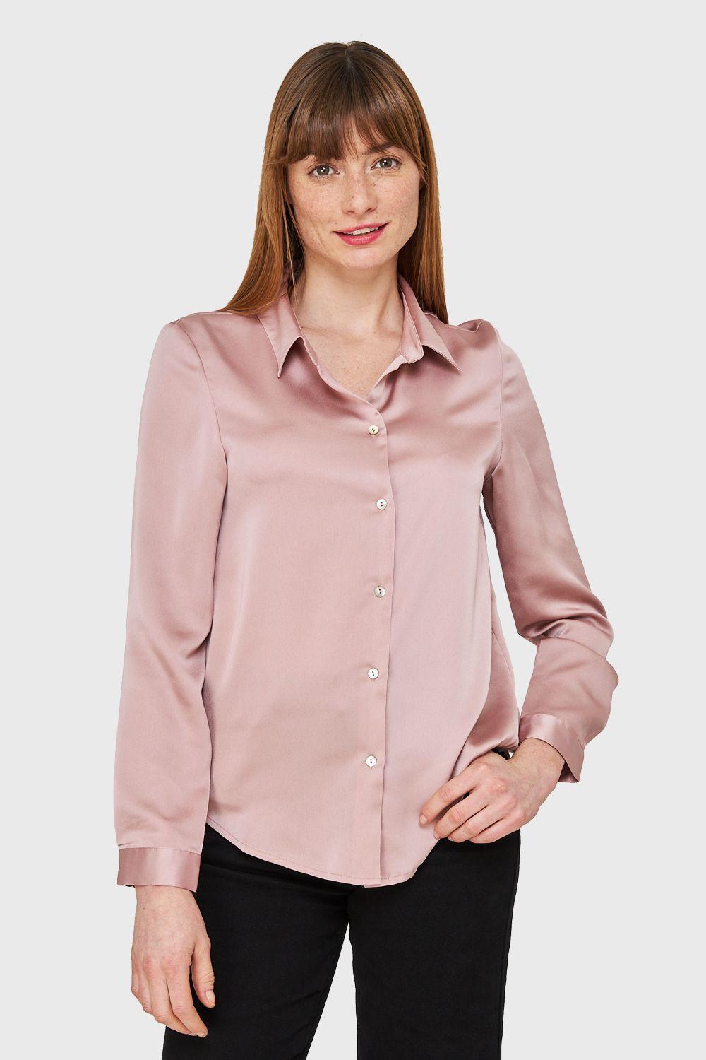 Blusa Camisera Tipo Satín Rosado Nicopoly-4