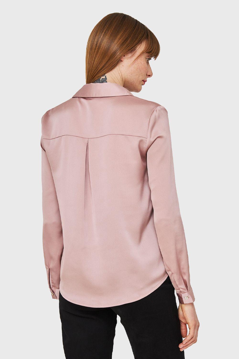 Blusa Camisera Tipo Satín Rosado Nicopoly-3