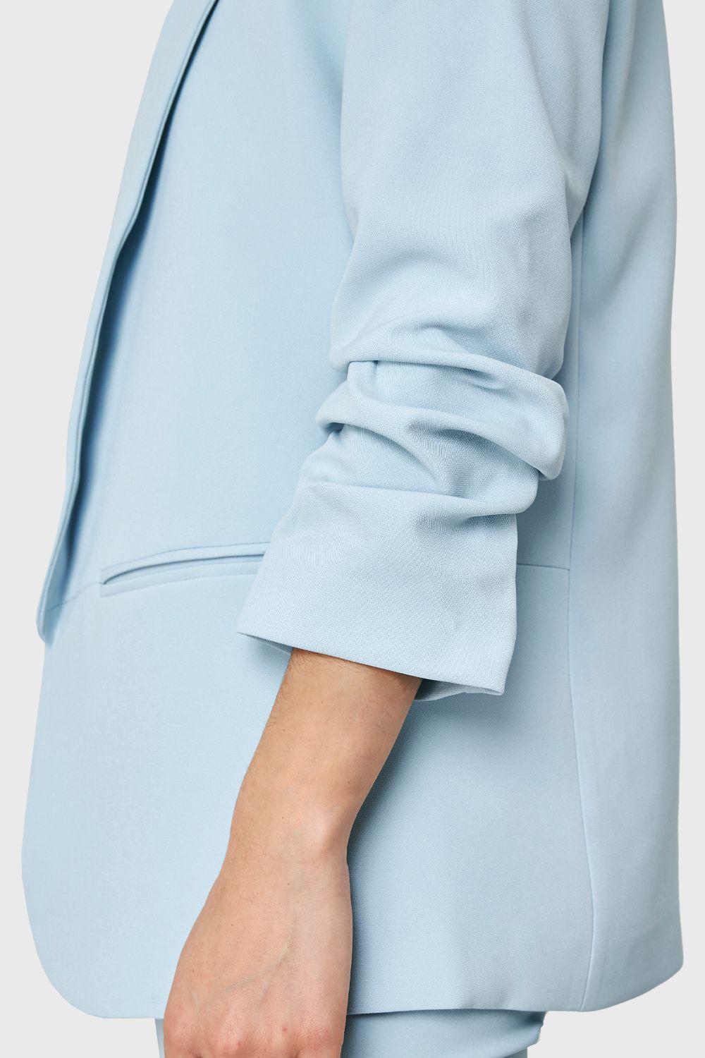 Blazer Manga 3/4 Con Pliegues Celeste Nicopoly-9