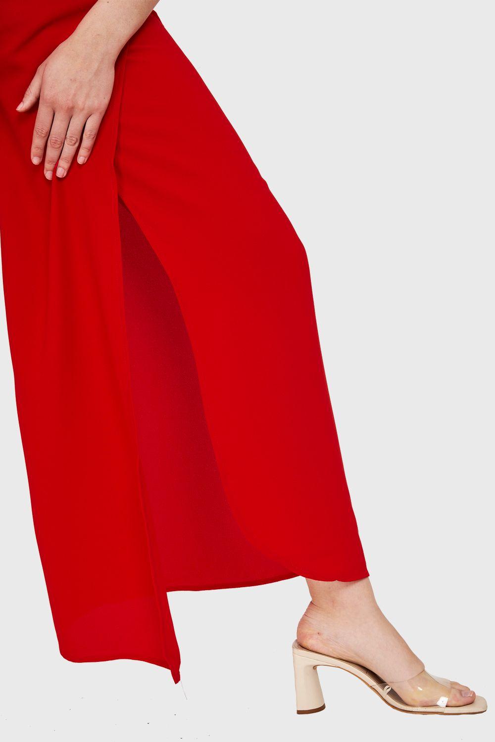Pantalón Palazzo Aberturas Rojo Nicopoly-5