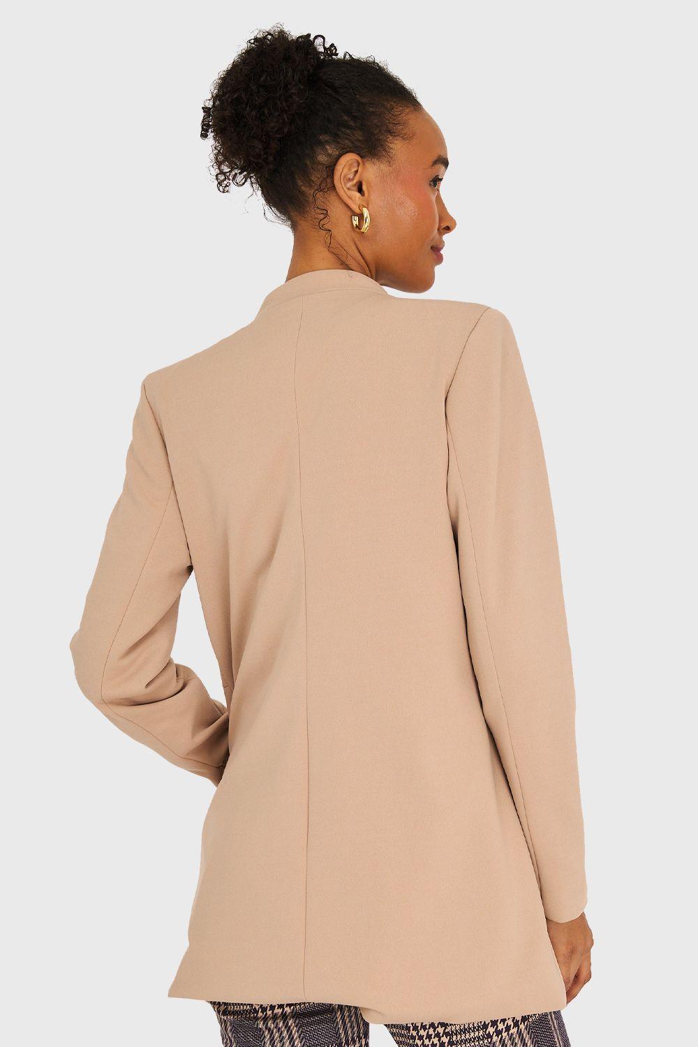 Blazer Cuello Mao Khaki Nicopoly-3