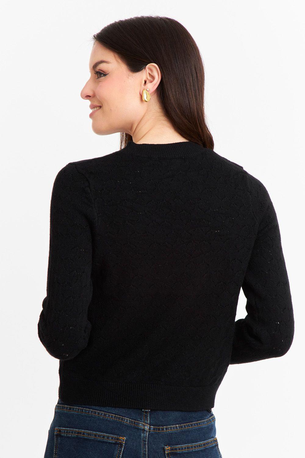 Sweater Básico Cuello Redondo Negro Nicopoly-3
