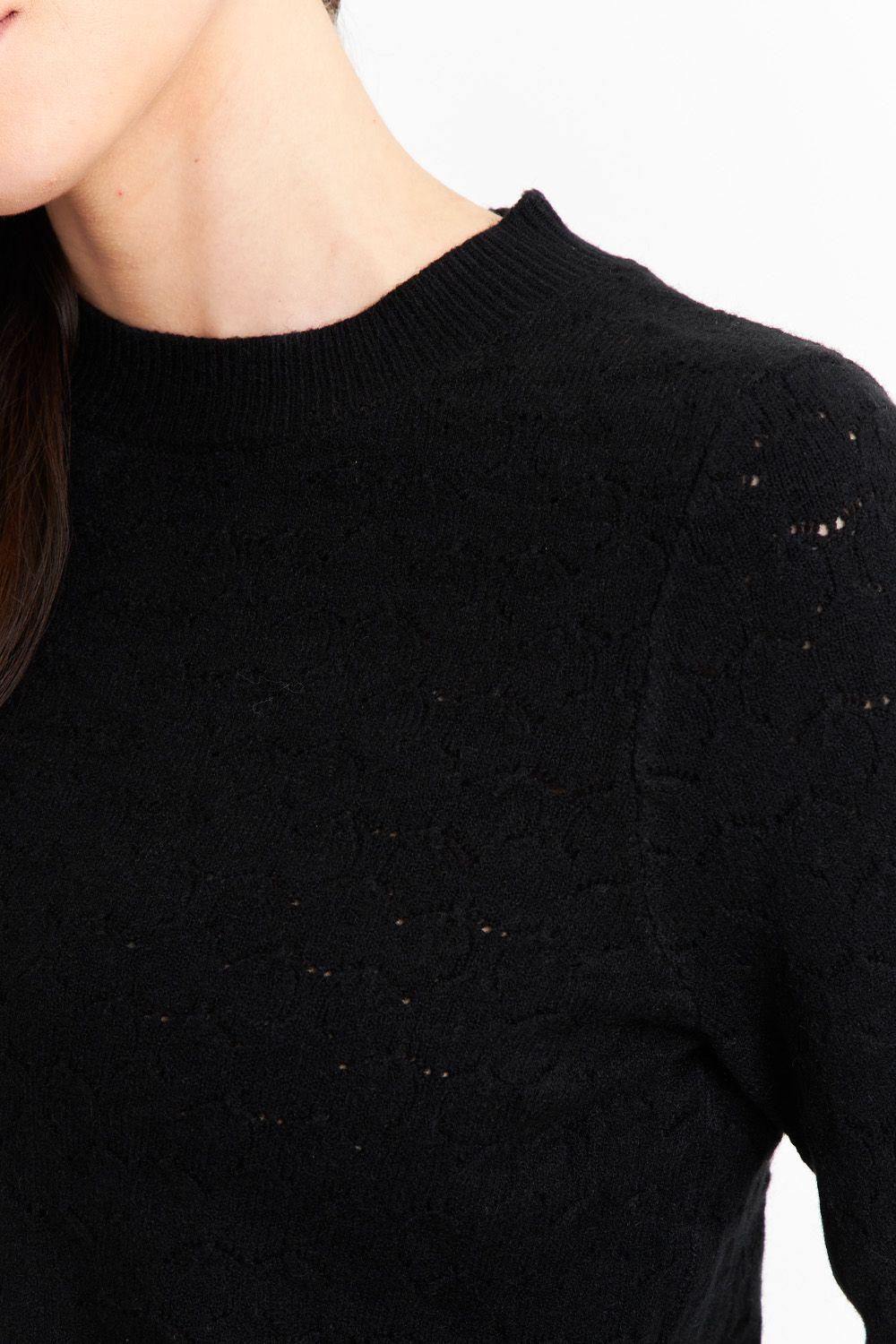 Sweater Básico Cuello Redondo Negro Nicopoly-5