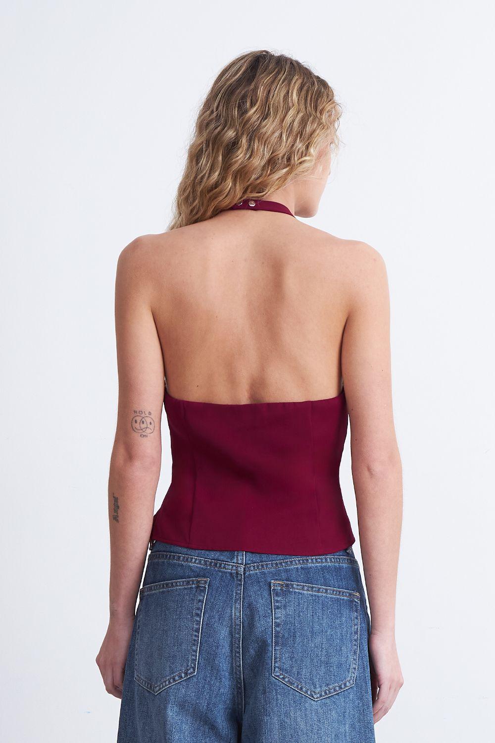 Top Halter Abertura Burdeo Nicopoly-3