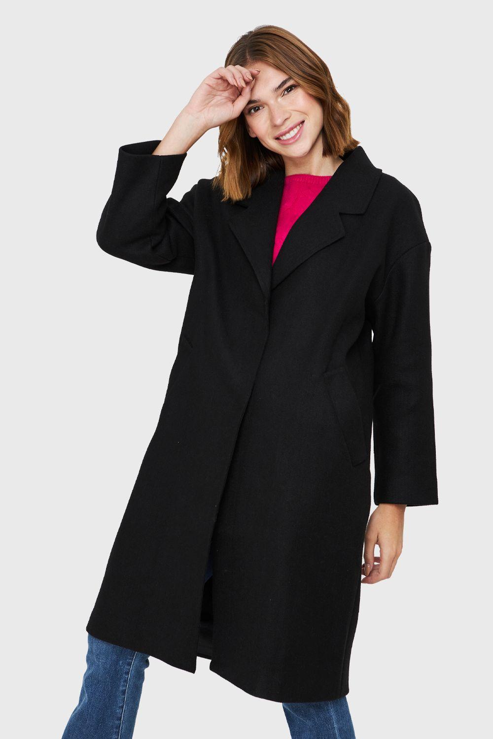 Abrigo Oversize Broches Negro Nicopoly-0