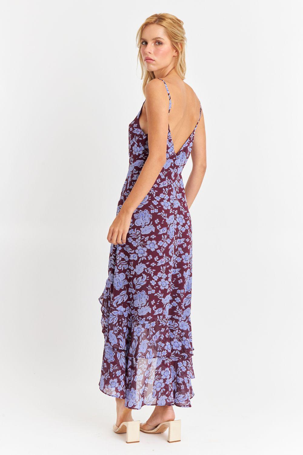 Vestido Floral Volantes Celeste Nicopoly-3