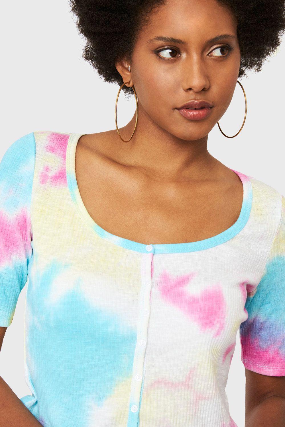 Crop Top Tie Dye Celeste Nicopoly-5