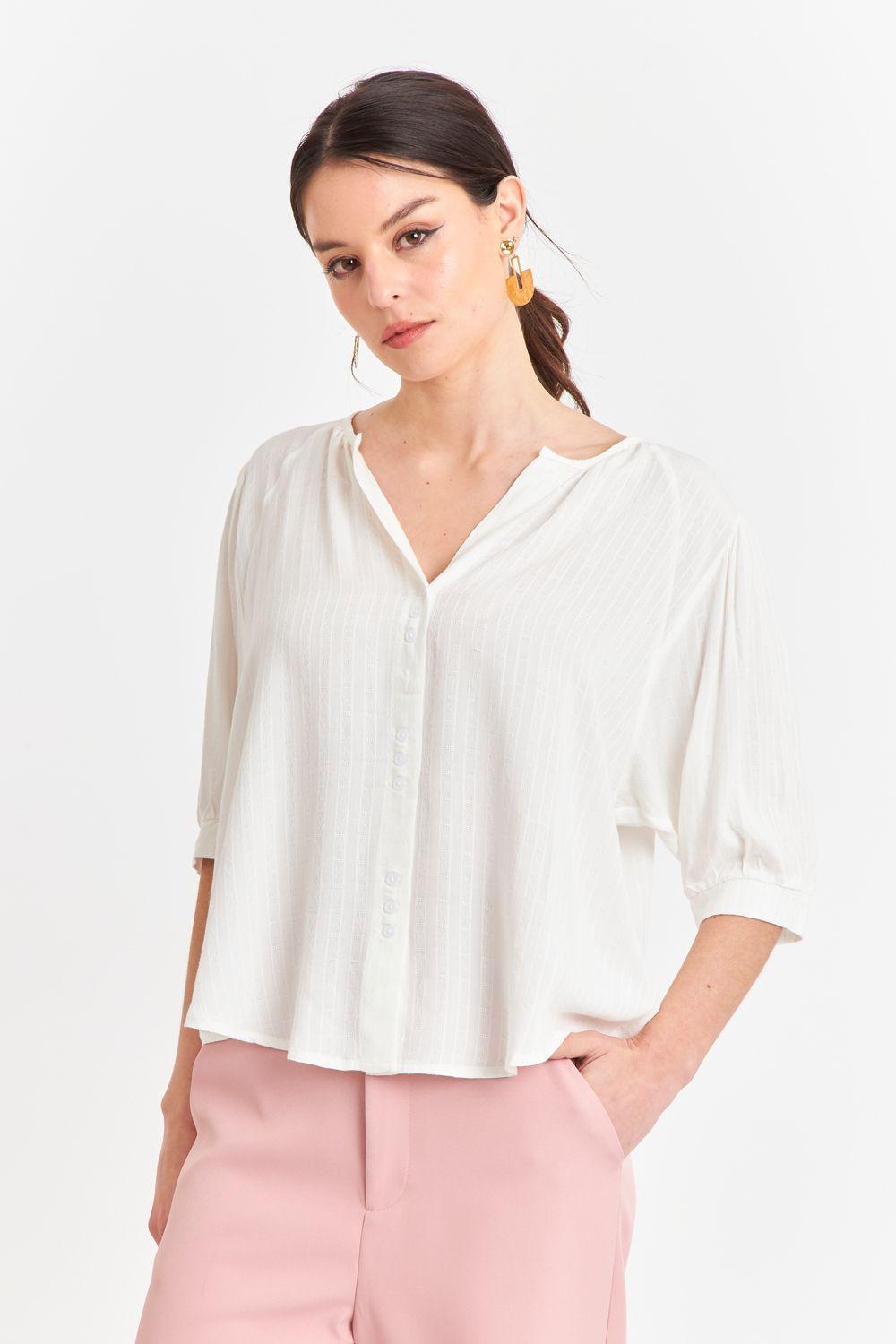 Blusa Holgada Blanco Nicopoly-0