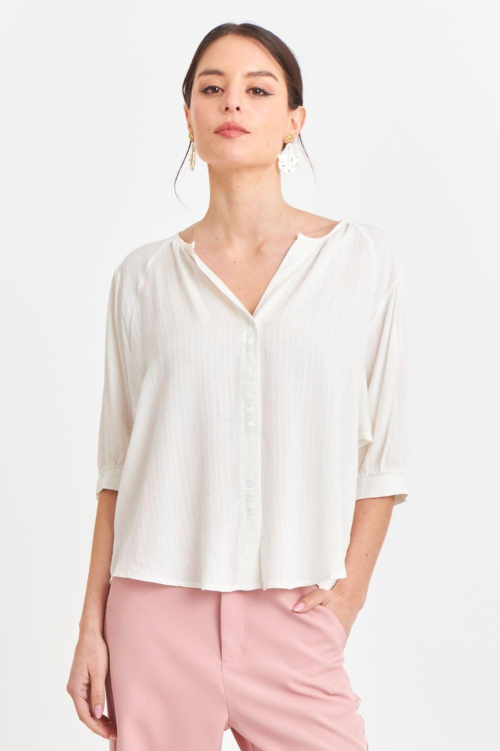 Blusa Holgada Blanco Nicopoly-4