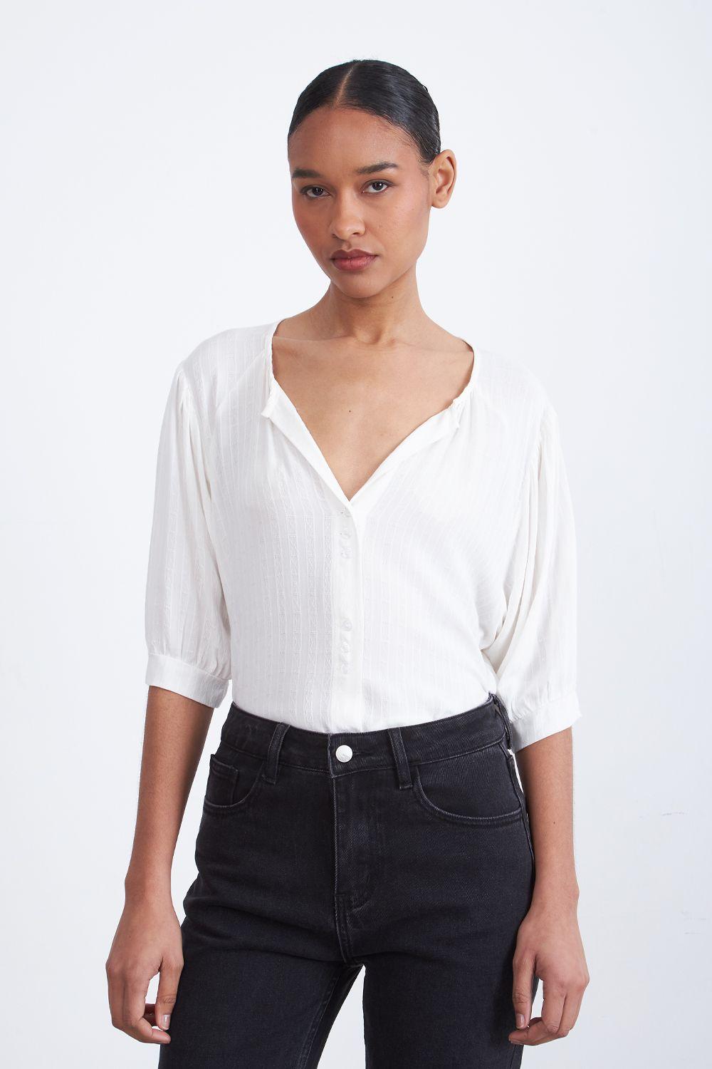 Blusa Holgada Blanco Nicopoly-0