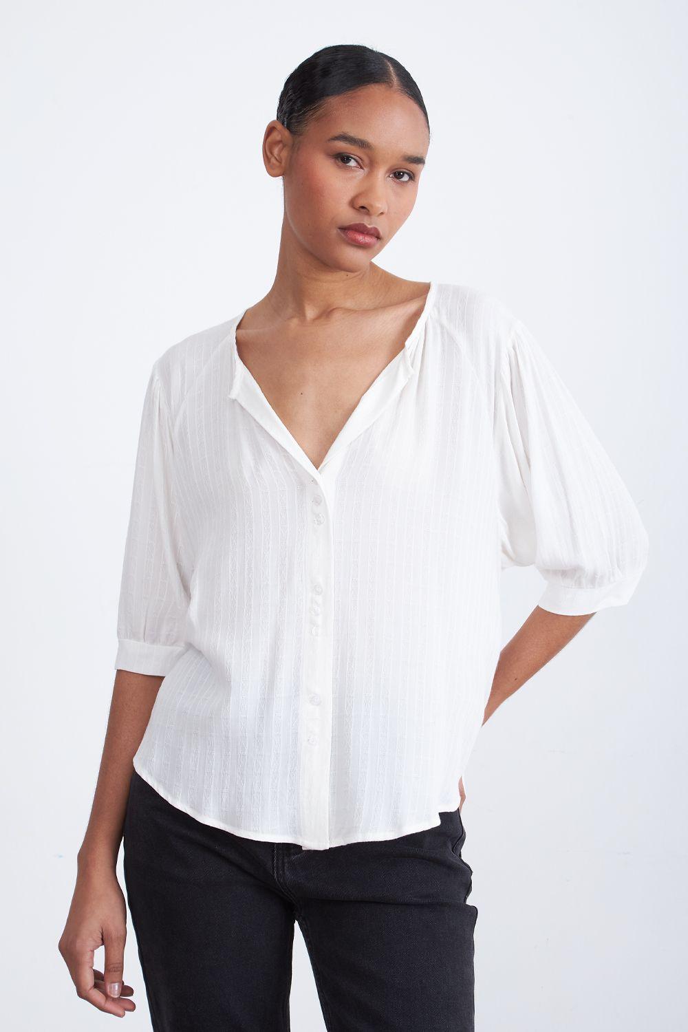Blusa Holgada Blanco Nicopoly-5