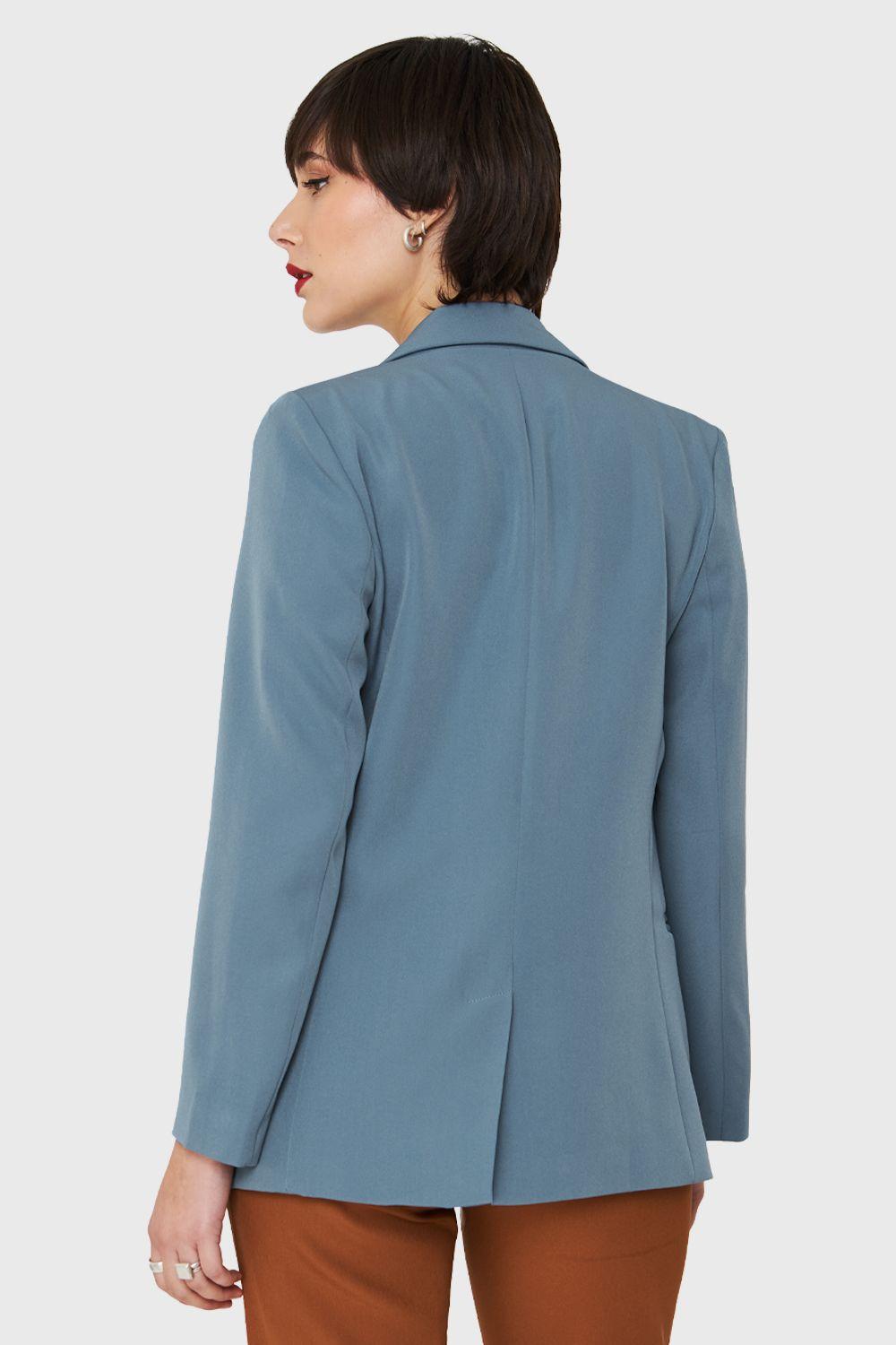 Blazer Botones Decorativos Celeste Nicopoly-3