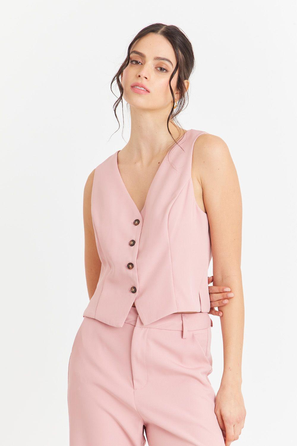 Gilet 4 Botones Rosado Nicopoly-4