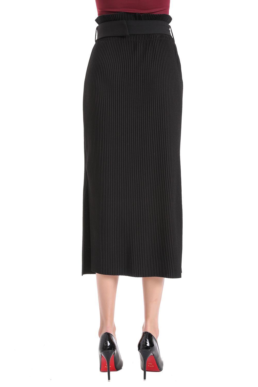 Falda Tubo Plisada Negro Nicopoly-2