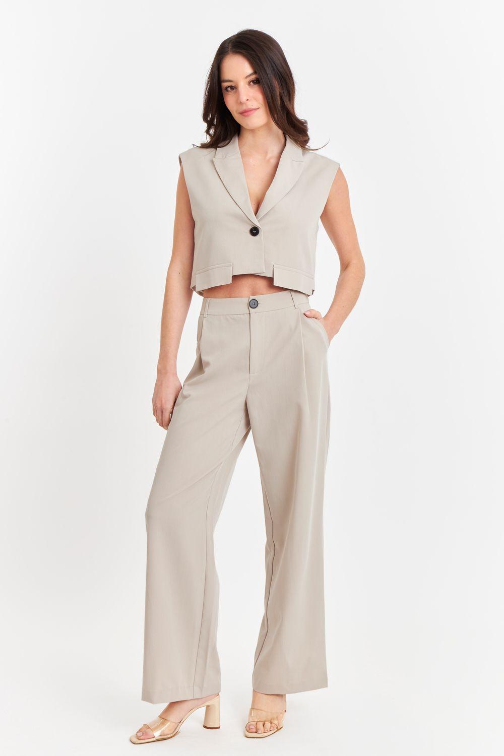 Pantalón Vestir Recto Khaki Nicopoly-1