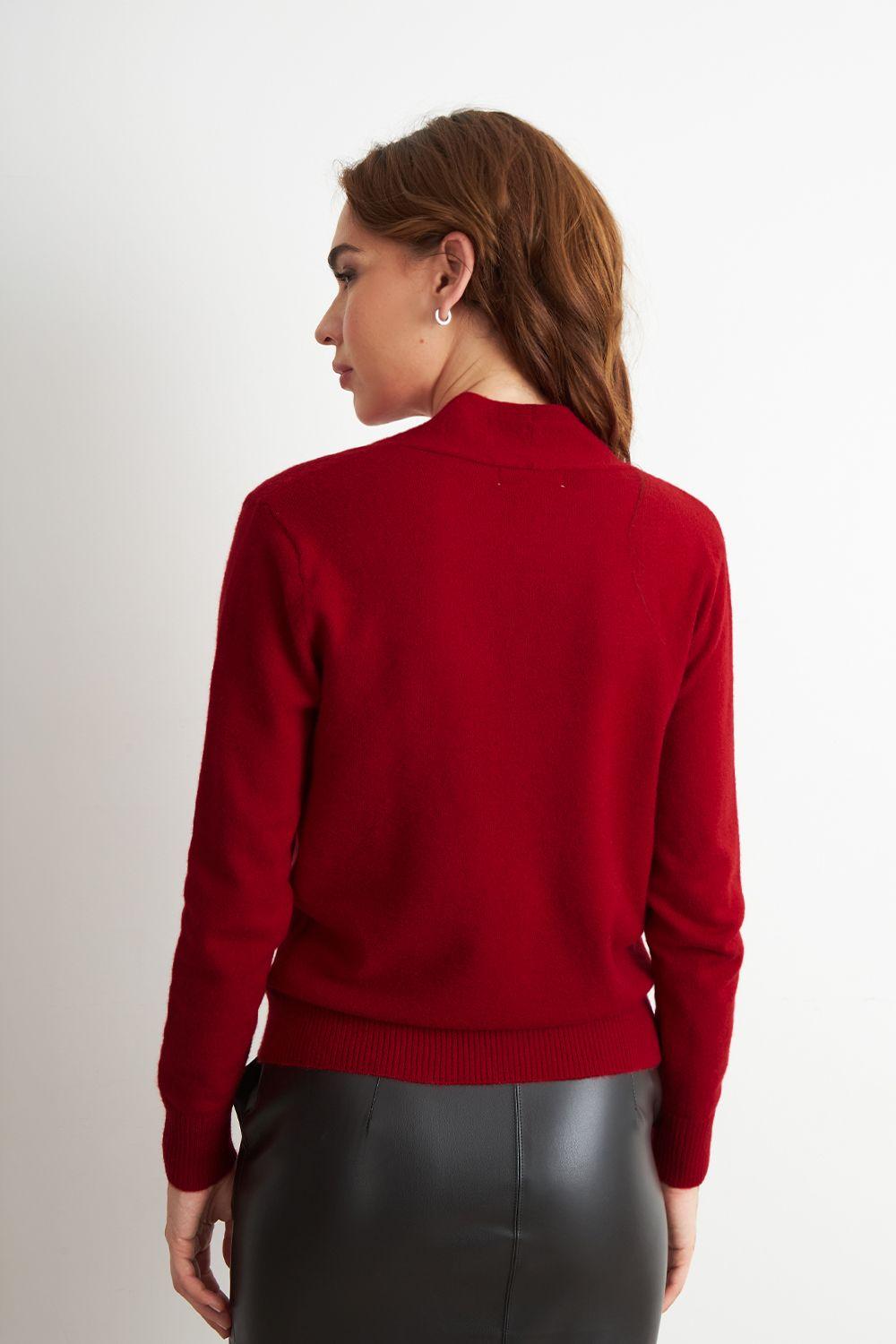 Sweater Cruzado con Botones Rojo Nicopoly-3