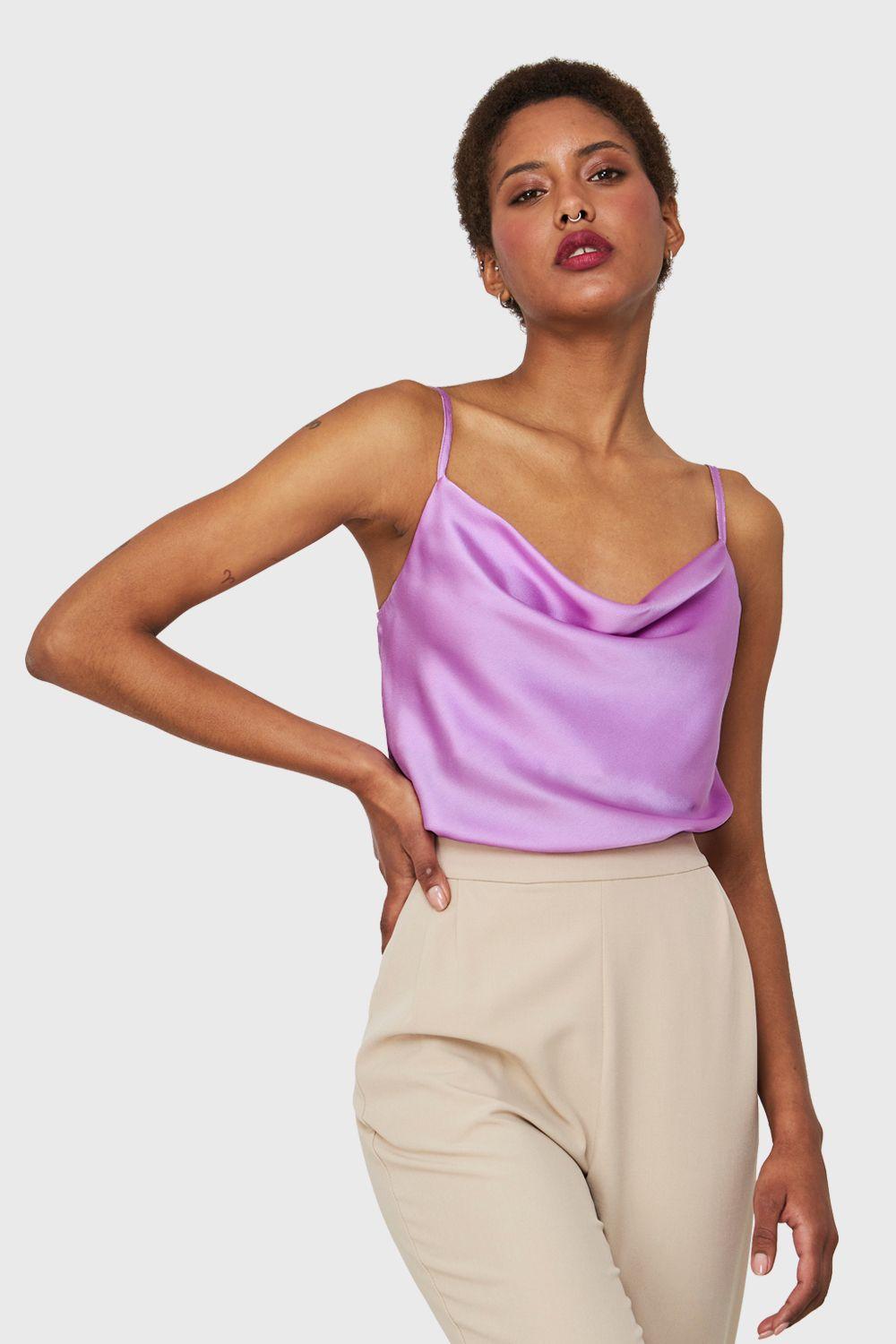 Body Escote Drapeado Lila Nicopoly-4