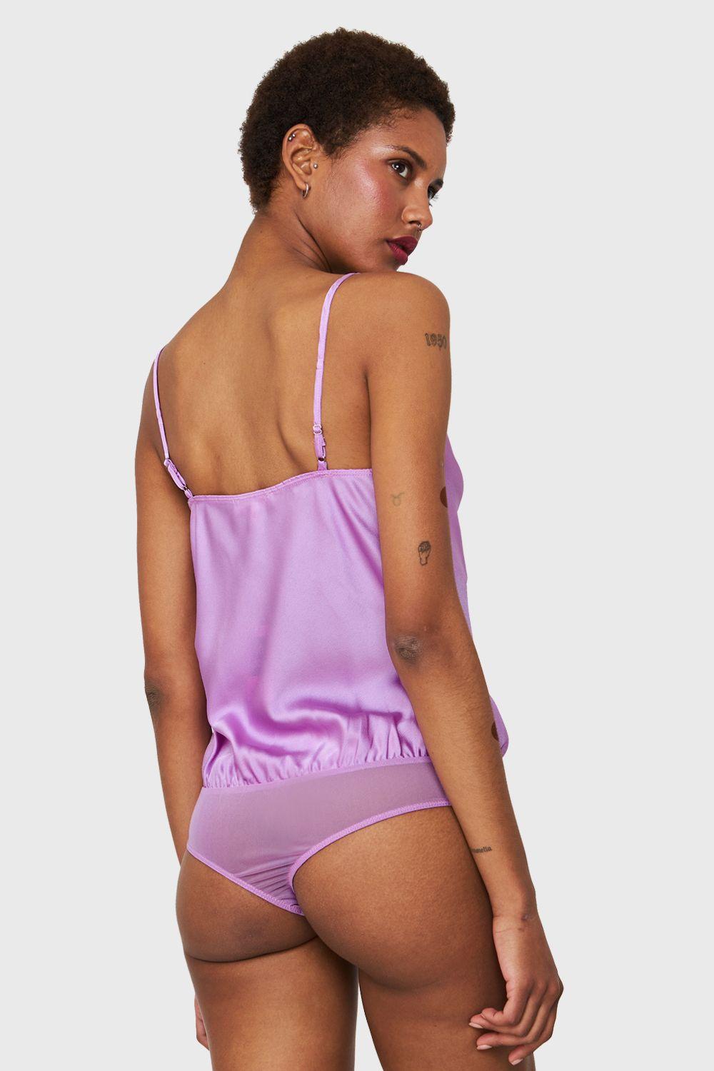 Body Escote Drapeado Lila Nicopoly-3