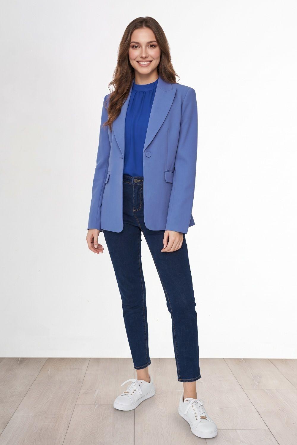 Blazer Bolsillos Con Solapas Azul Medio Nicopoly-1
