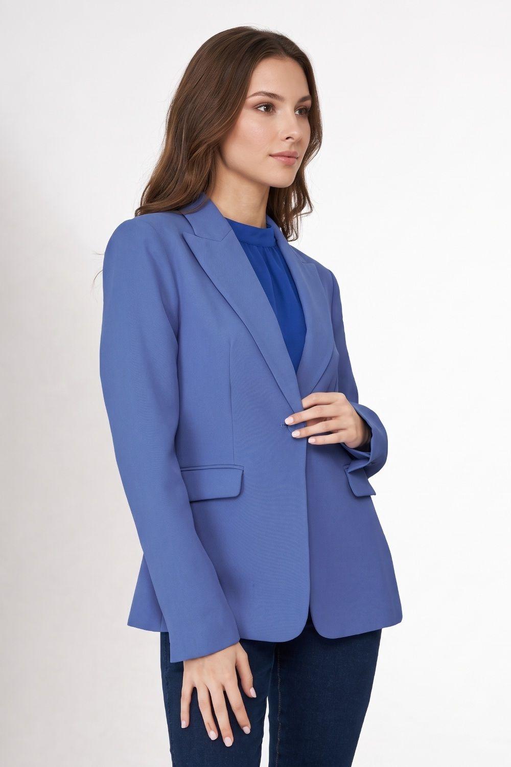 Blazer Bolsillos Con Solapas Azul Medio Nicopoly-2