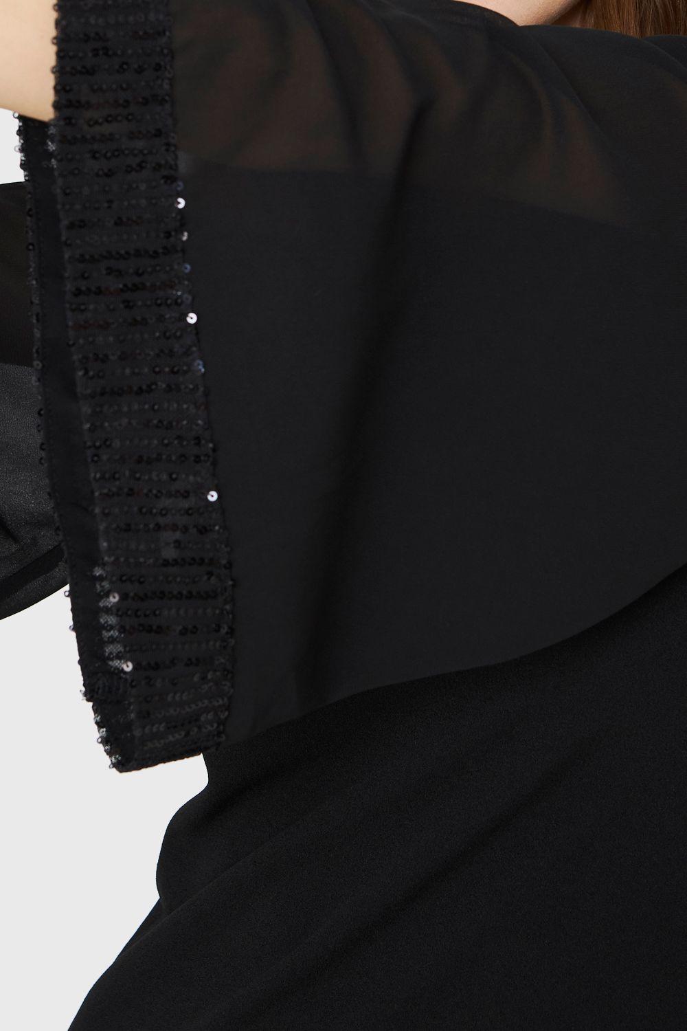Vestido Manga Lentejuela Negro Nicopoly-5