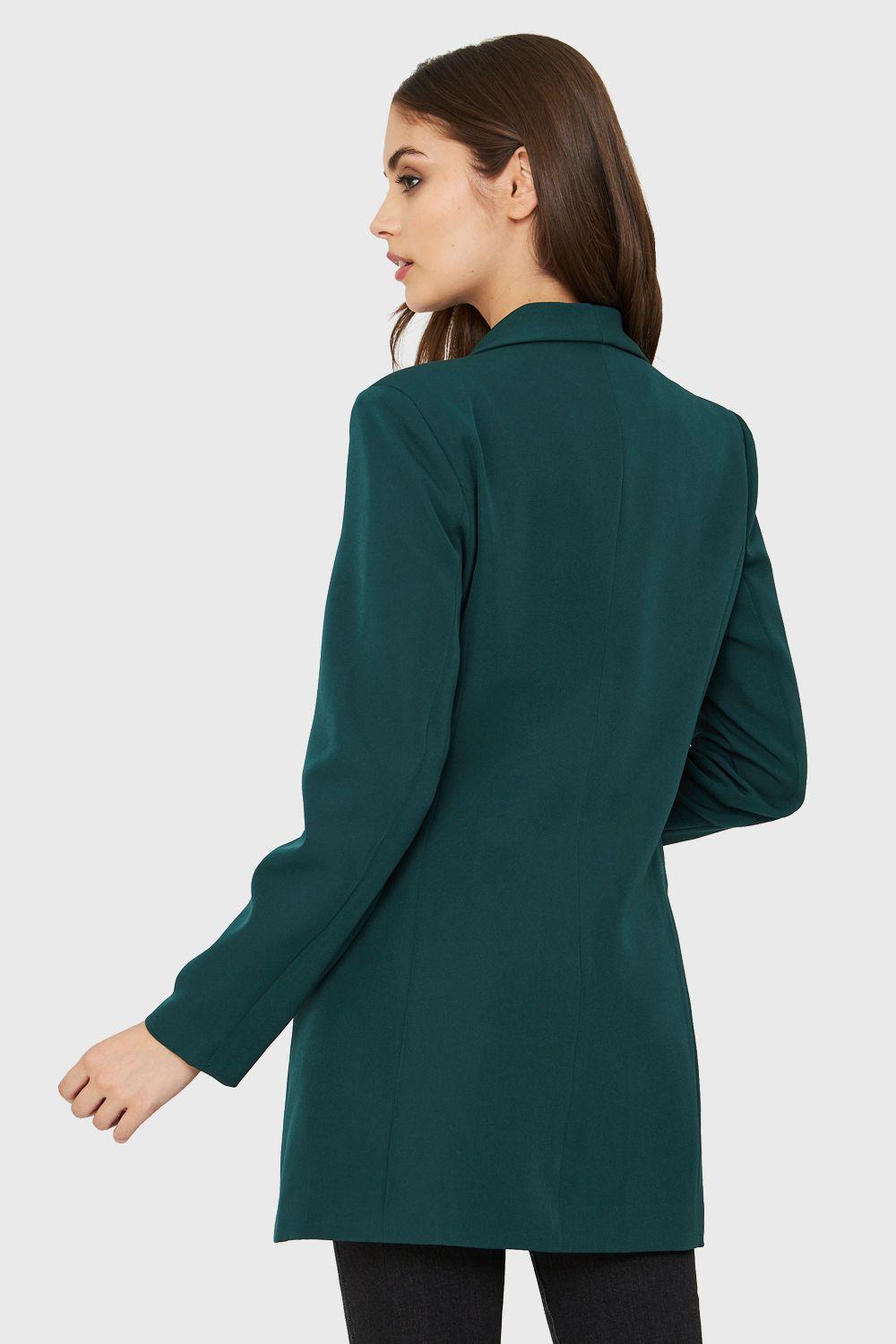 Blazer Largo Cuatro Botones Verde Oscuro Nicopoly-3