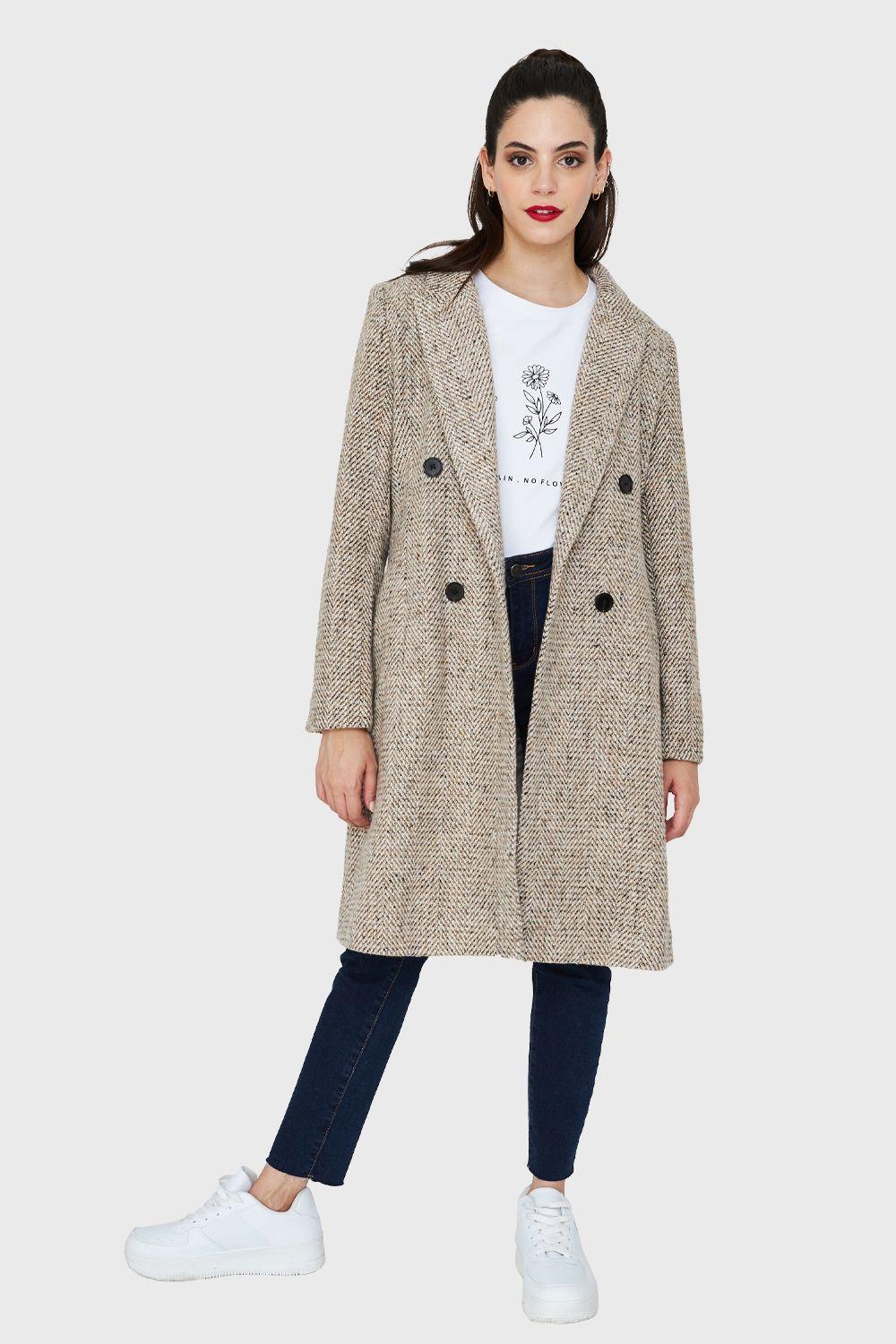 Abrigo Jaspeado Khaki Nicopoly-1