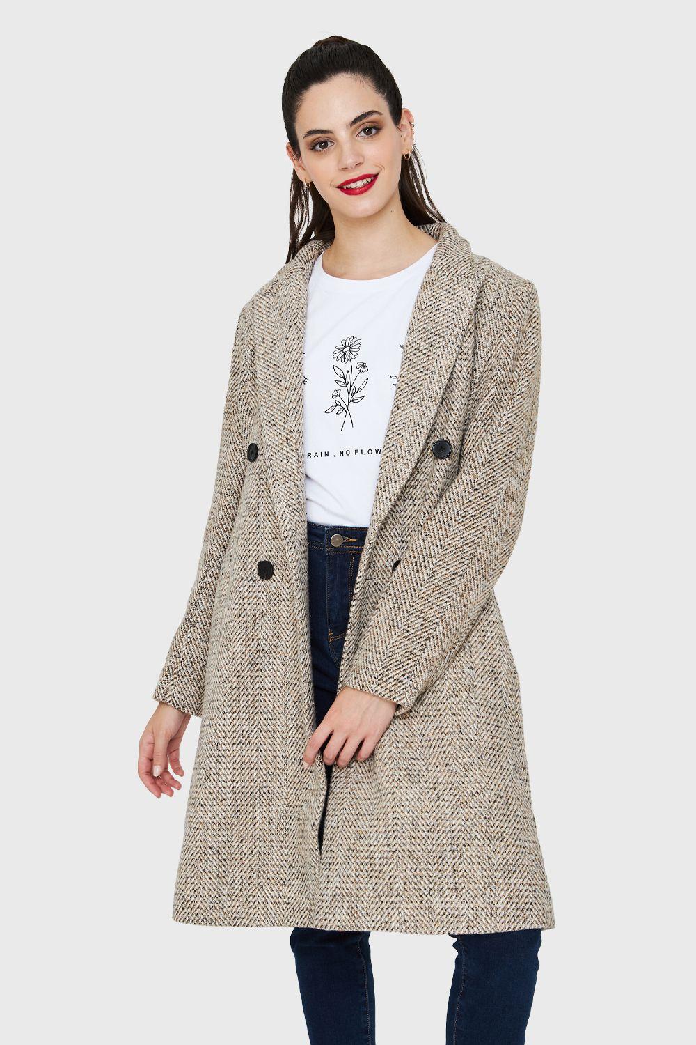 Abrigo Jaspeado Khaki Nicopoly-4