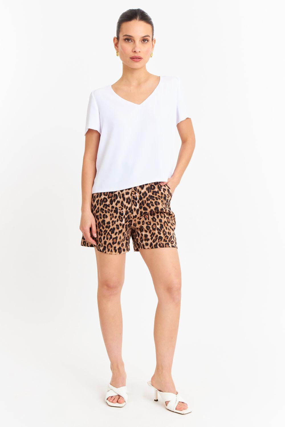 Blusa Cuello V Tipo Gasa Blanco Nicopoly-1