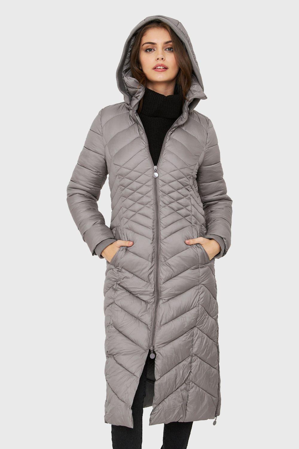 Parka Larga Acolchada Gris Nicopoly-4
