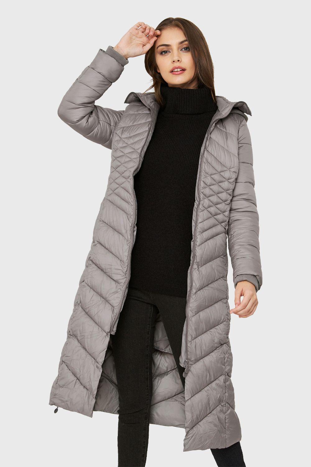 Parka Larga Acolchada Gris Nicopoly-0