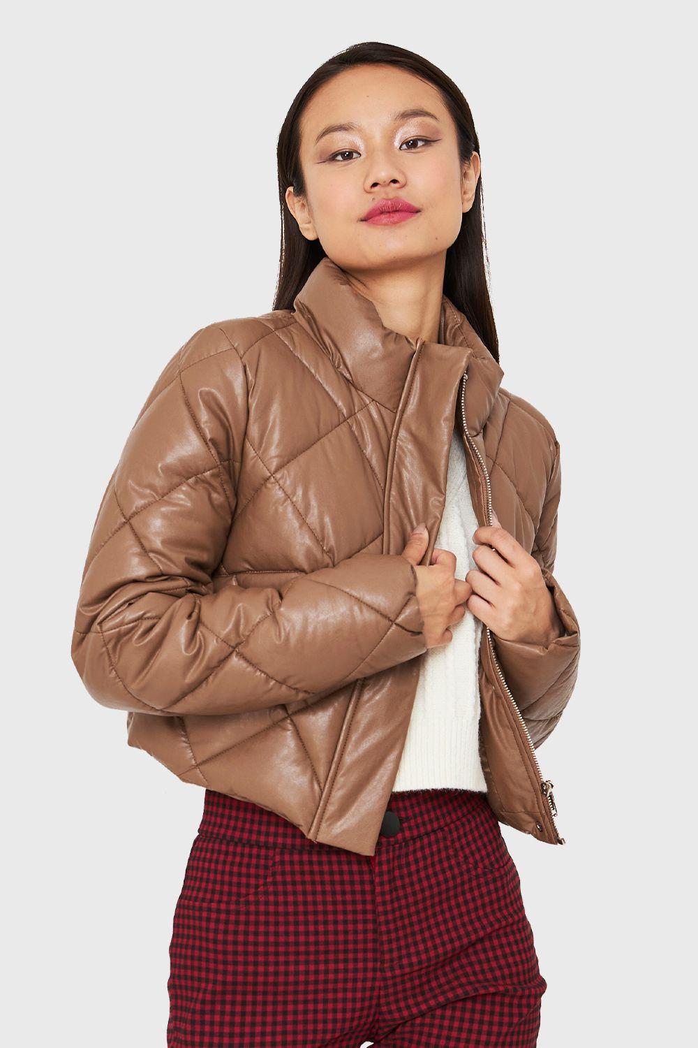 Parka Corta Con Mangas Café Nicopoly-4